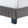 thumbnail image 5 of Tufted Platform Bed Frame, Queen Size, Velvet, Grey Gray, Modern Contemporary Urban Design, Bedroom Master Guest Suite, 5 of 8