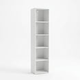 thumbnail image 6 of Huisenitre 5 Tier Bookshelf, 52.64 in Tall Narrow Bookcase for Bedroom and Living Room, White, 6 of 8