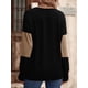 thumbnail image 5 of Blusas Elegantes e Informales para Mujer, con Bloques de Color, de Larga y Cuello en V, para Otoño. Camello M, 5 of 6