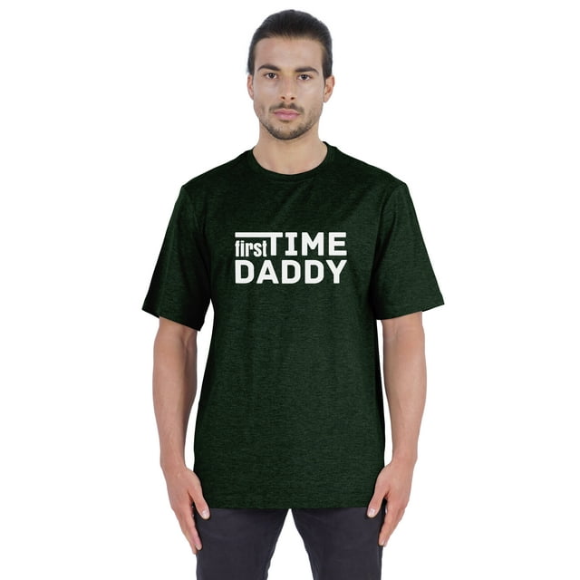 Inkmeso T-Shirt à Manches Courtes pour Homme avec Imprimé Graphique « First Time Daddy », Chandail Jersey pour Papa