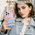 thumbnail image 5 of Allytechgroup Stylish Phone Case for Apple iPhone 16, Gradient Color Back Cover with Card Holder Anti-Scratch Protection TPU Slim Fit Rugged Wallet Case for iPhone 16, Pink+Blue, 5 of 7