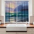 thumbnail image 2 of Ambesonne Nature Kitchen Curtains, Ocean Morning Mountain, 55"x45", Lilac Teal, 2 of 3