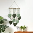 thumbnail image 4 of Duixinghas Wall Decor Large Boho Macrame Handmade Yarn Woven Wall Art Leaf Tapestry Wall Hanging with Faux Feathers for Home Decor, 4 of 6