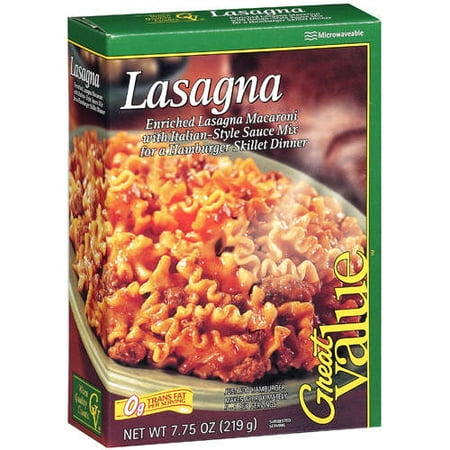 Great Value: Lasagna Pasta Mix, 7.75 oz