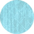 thumbnail image 1 of Ahgly Company Indoor Round Trellis Light Blue Modern Area Rugs, 5' Round, 1 of 4