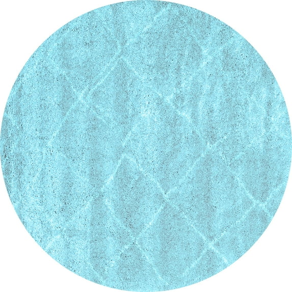 Ahgly Company Indoor Round Trellis Light Blue Modern Area Rugs, 5' Round
