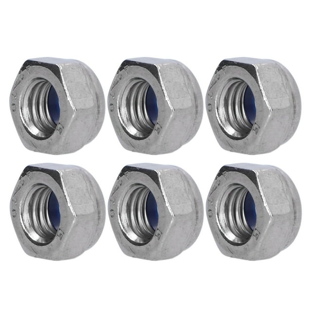 100Pcs Nylon Insert Lock Nut Stainless Steel Nylon Inserted Locknuts Fastener Set Kit for Maintenance