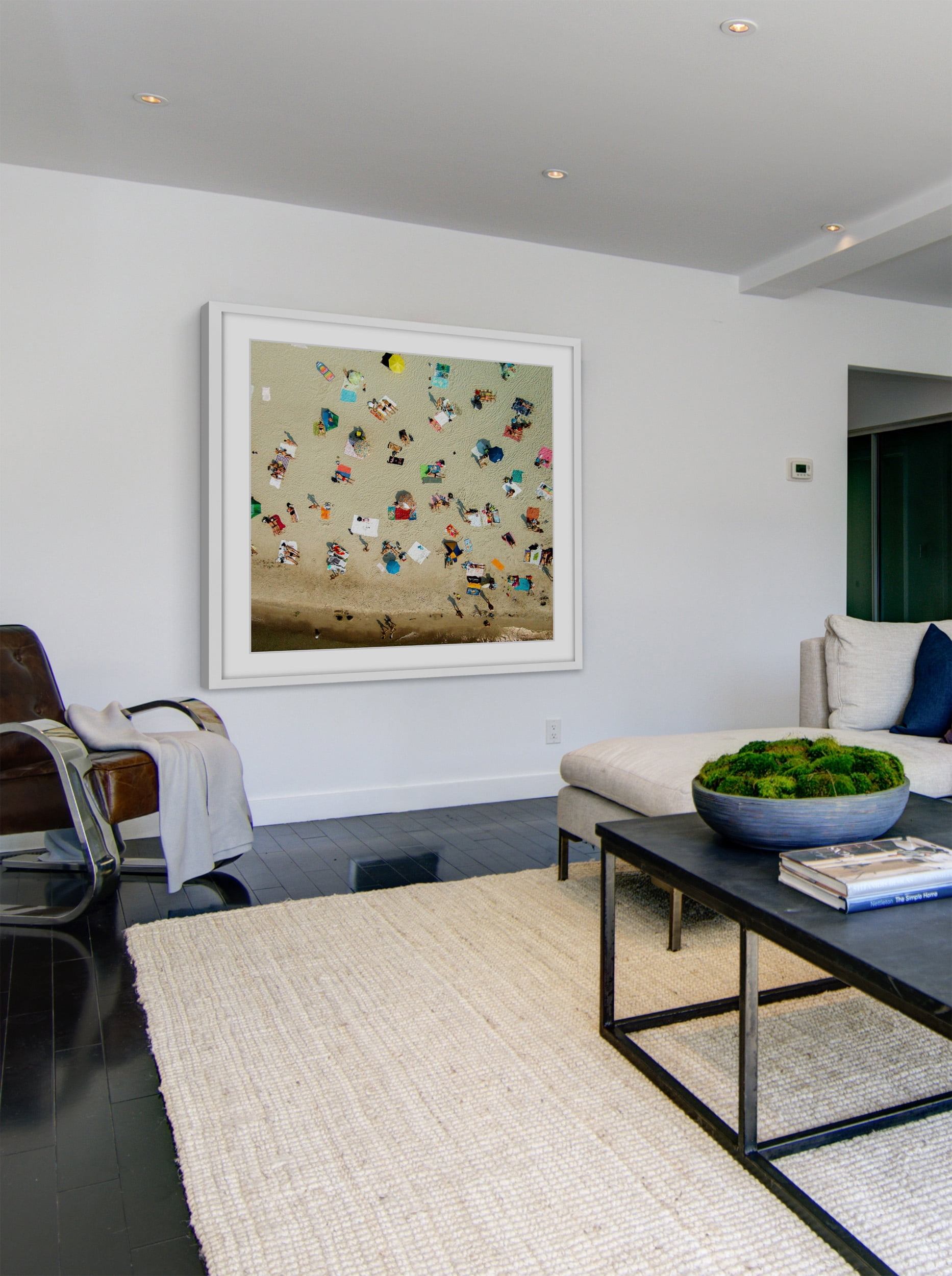 "Beach Towels" Framed Painting Art Print, 24.0" x 1.5"