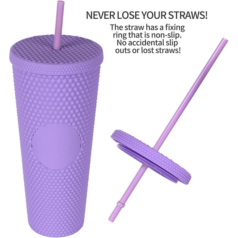 Copco Sierra 2-Pack 24 Ounce Iced Beverage Tumbler Cup with Straw & Spill  Resistant Lid, BPA Free - Purple