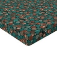 thumbnail image 4 of Ambesonne Abstract Fitted Sheet, Dots Circles Shapes Modern, Full Size, Teal Salmon and Turquoise, 4 of 5