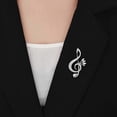thumbnail image 2 of Jumpingount Women Music Note Brooch Pin Rhinestone Alloy Jewelry Overcoat Decor Suit Decorations Breastpin for Dating Party Jewelries Type1, 2 of 6