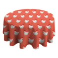 thumbnail image 4 of Red Chicken Pattern Round Tablecloth 60"x60",Wrinkle Wipeable Table Cloth for Kitchen Dining Room Picnic Patio Party, 4 of 6