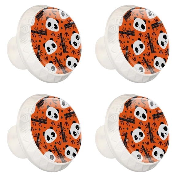 4 Pcs Panda Knobs for Kitchen Cabinet Cupboard Dresser Bookcase Drawer Pulls Handles Round Home Decor