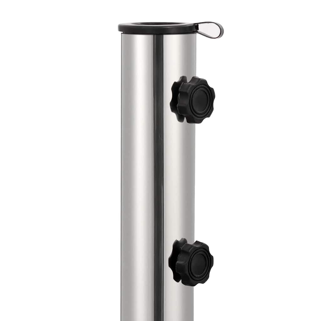 vidaXL 66.1lb Square Umbrella Base with Wheels, Stainless Steel Pipe, 17.7"x17.7" Gray