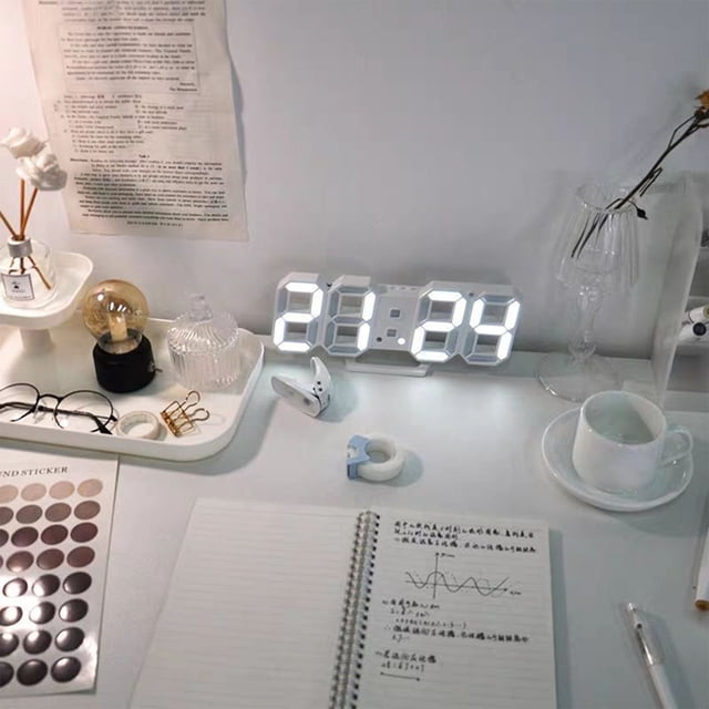 Reloj D BuyWeek con temperatura reloj 3D USB digital despertador elegante Y moderno