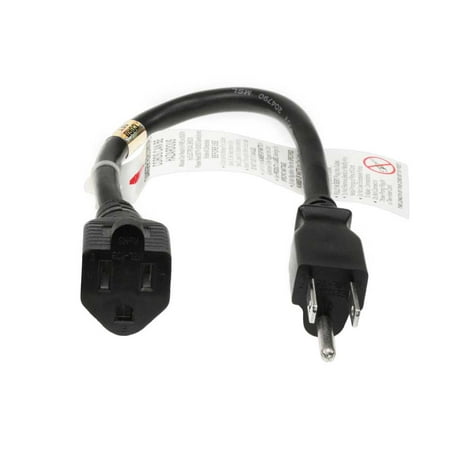 SF Cable NEMA 5-15P to NEMA 5-15R Extension Power Cord, 1 feet - 16 AWG