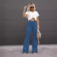 thumbnail image 2 of Pantalones elegantes de pana de color puro para mujer, pantalones ajustados, pantalones casuales de cintura alta, 2 of 6