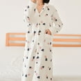 thumbnail image 5 of hotojiny Womens Housecoat Lightweight Fleece Robe Plush Warm Button Down Bathrobe Sleepwear Lounge Nightgown with Pockets, 5 of 5