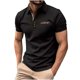 thumbnail image 1 of Camisetas Elvqul de Hombre Playa a Rayas Polo con Solapa Negro Manga Corta, 1 of 4
