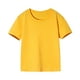 thumbnail image 3 of Camisetas cómodas Herrnalise para niños y niñas de 2 a 12 años, color liso, cuello redondo, manga corta, algodón, básicas, color amarillo, 3 of 7
