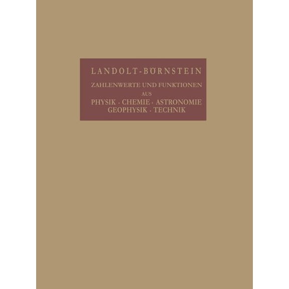 Landolt-Börnstein: Zahlenwerte Und Funkt Astronomie Und Geophysik, Book 3, (Paperback)