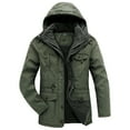 thumbnail image 6 of IYTR Men's Winter Warm Hooded Coats Solid Color Long Sleeve Thicken Fleece Jackets Parkas Outwear with Pockets Green M, 6 of 6