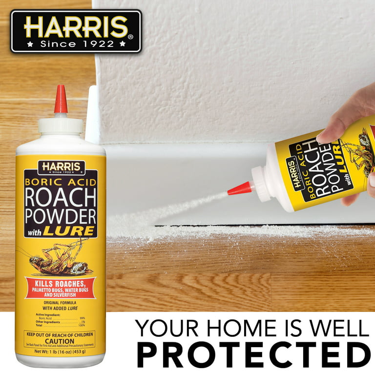 Harris Products Group Boric Acid Indoor Roach Killer with Applicator, 16  oz. 