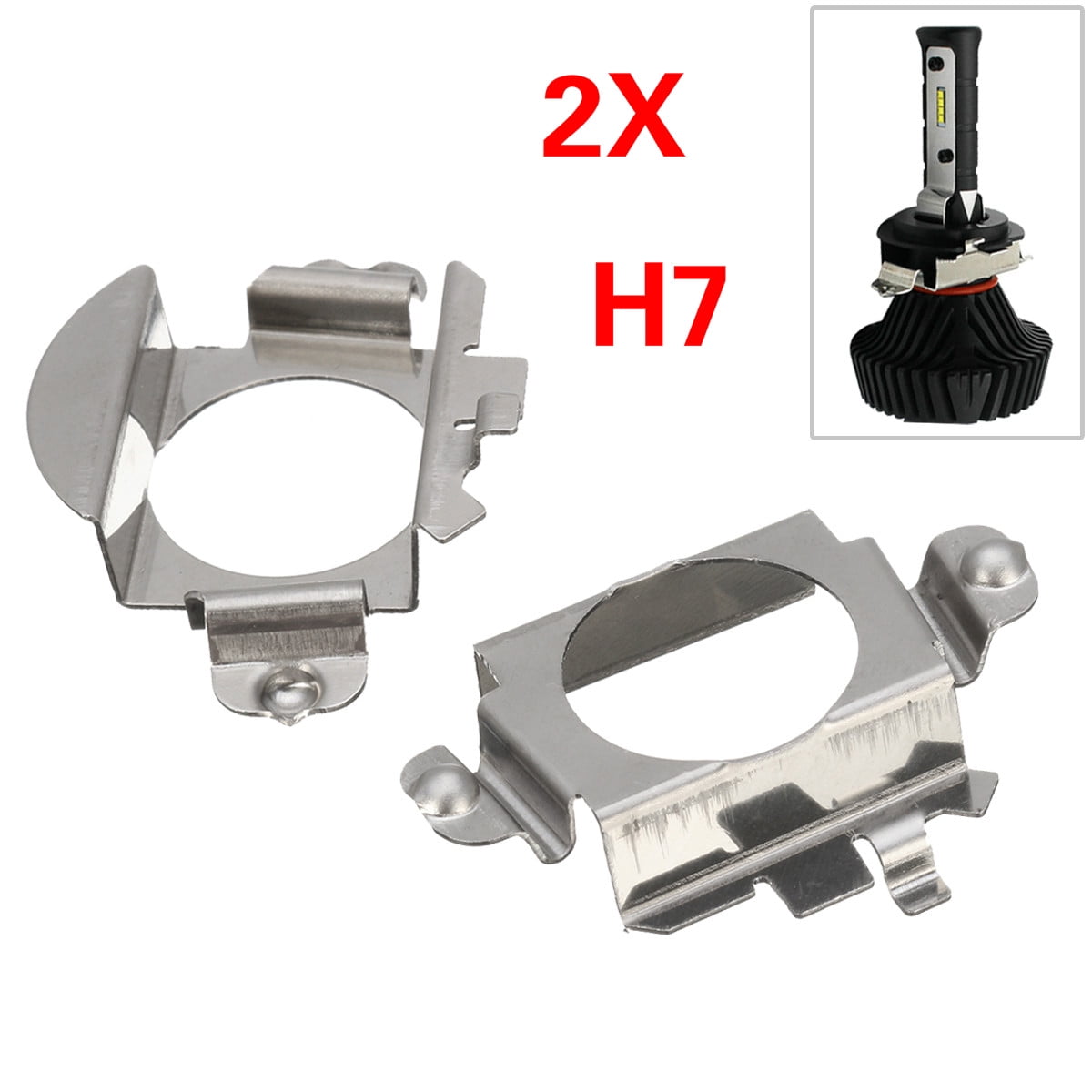 2x H7 LED Headlight Bulb Holder Adapter Retainer for Mercedes Benz VW