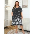 thumbnail image 5 of PinkBeautiM Nightgowns for Women Plus Size Print V Neck House Dress with Pockets, 5 of 6