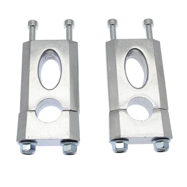 1 Pair 7/8 Inch 22Mm Silver Aluminum Alloy Handlebar Clamp Riser Mount For 110Cc 125Cc Dirt Pit ATV