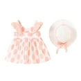 thumbnail image 3 of Ahuyic Little Girl Summer Casual Dress,Sleeveless Dresses for Kids,Toddler Kids Baby Girls Fashion Cute Sleeveless Sweet Print Ruffle Dress Hat Set, 3 of 5