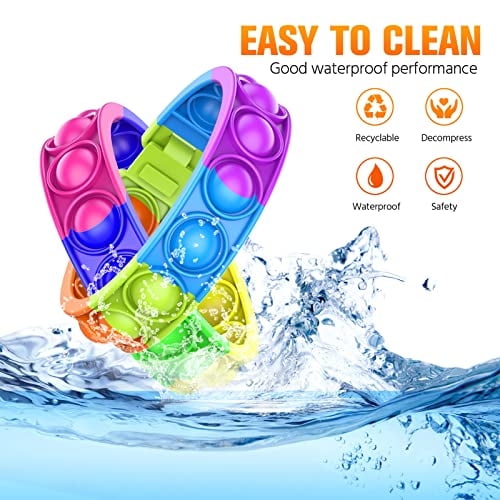 UIIN 8 Pcs Fidget Toy Brazalete - Push Pop Bubble Toy Fidget Pulsera - Pulsera de dedo par UIIN UIIN