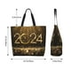 thumbnail image 5 of Balery 2024 Happy New Year Bolsa Tote Estilo Estético con Cremalleras, Bolsa de Hombro, Bolsa de Compras Grande y Plegable, 5 of 8