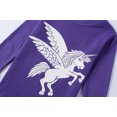 thumbnail image 4 of Toddler Girls Unicorn Pajama Set, 2-Piece Long Sleeve Crewneck Sleepwear Top and Matching Pants, Purple 7T, 4 of 7