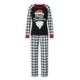 thumbnail image 2 of EYIIYE Family Christmas Pajamas Matching Sets, Letter &Santa Hat Print Long-Sleeved Round Neck Tops + Plaid Pattern Trousers Sleepwear, 2 of 10