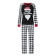 thumbnail image 2 of Pijamas navideños familiares a juego: camisetas de manga larga con cuello redondo y estampado de letras y gorro de Papá Noel, y pantalones a cuadros., 2 of 10