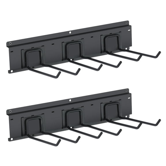 33" Garage Tool Organizer Wall Mounted, 6 Heavy Duty Hooks for Shed Garden Yard Tools, Broom, Shovel