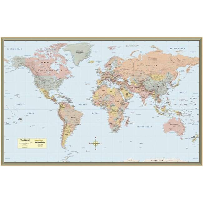 Barcharts QS BN World Map Laminated Poster