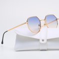 thumbnail image 2 of Gafas de sol de Metal para hombre y mujer, lentes de marca de lujo, a la moda, Retro, con personalidad qiuyongming unisex, 2 of 2