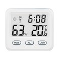 thumbnail image 1 of Termómetro de ambiente con indicador higrómetro con reloj incorporado y visualización de la hora para el hogar y la oficina, 1 of 5