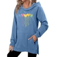 thumbnail image 2 of TaTaai Women's long sleeve hooded top, slim fit lightweight, classic fashion, side slit with pockets, soft fabric, Valentine's Day outfit, daily commute & casual gatherings Gift, 2 of 6