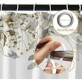 Beige Leaves Stall Shower Curtain, Beige Weeping Branches Leaves Plants