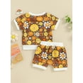 thumbnail image 5 of Musuos Baby Girl 2Pcs Summer Outfits 6 12 18 24M 3T Short Sleeve Floral Print T-Shirt + Shorts Set Infant Toddler Clothes, 5 of 10