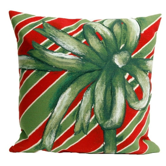 Liora Manne Visions III Gift Box Indoor/Outdoor Pillow 20"" X 20"" Square Green