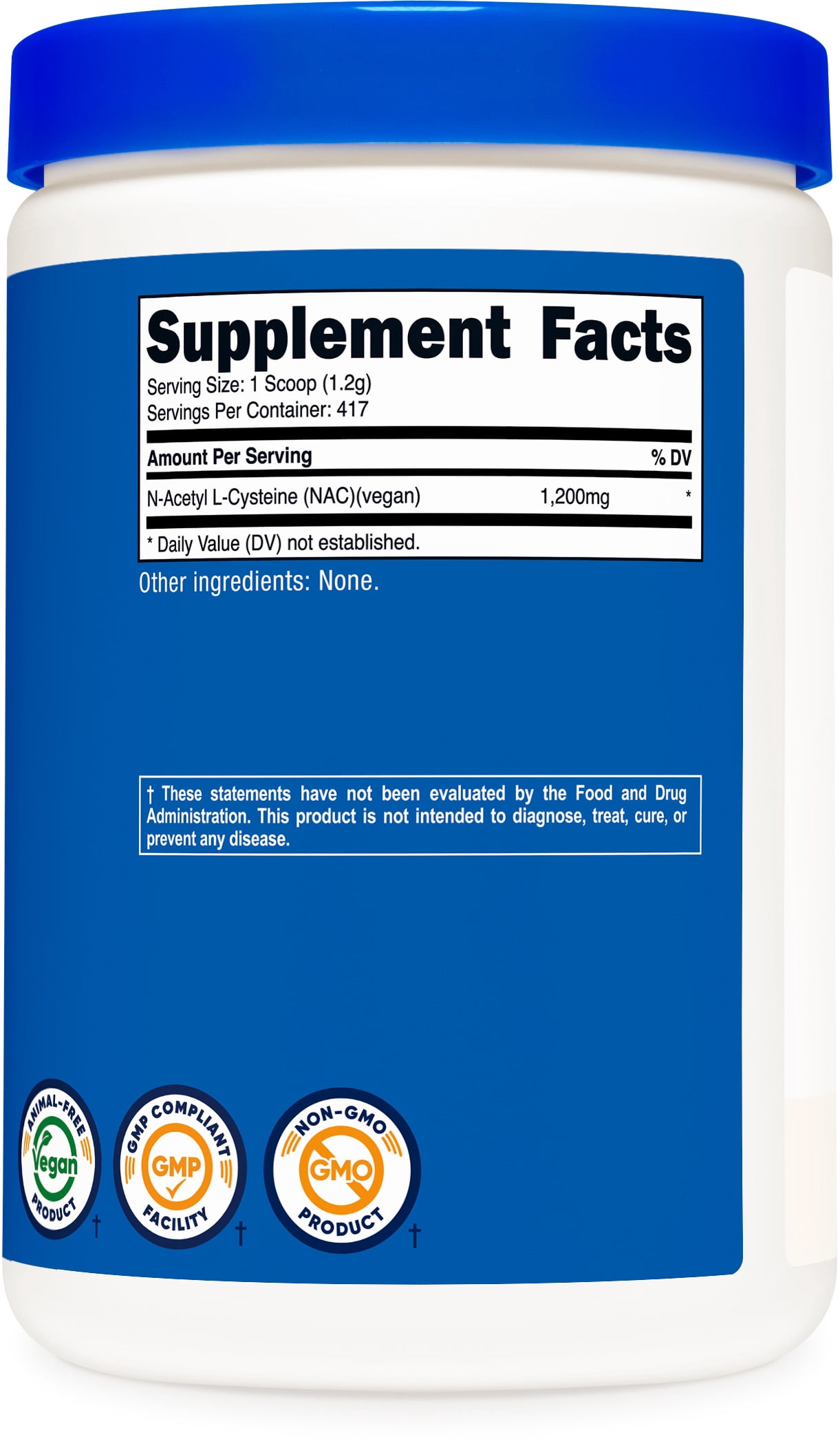 Nutricost N-Acetyl L-Cysteine (NAC) Powder Supplement, 500 Grams, 417 Servings
