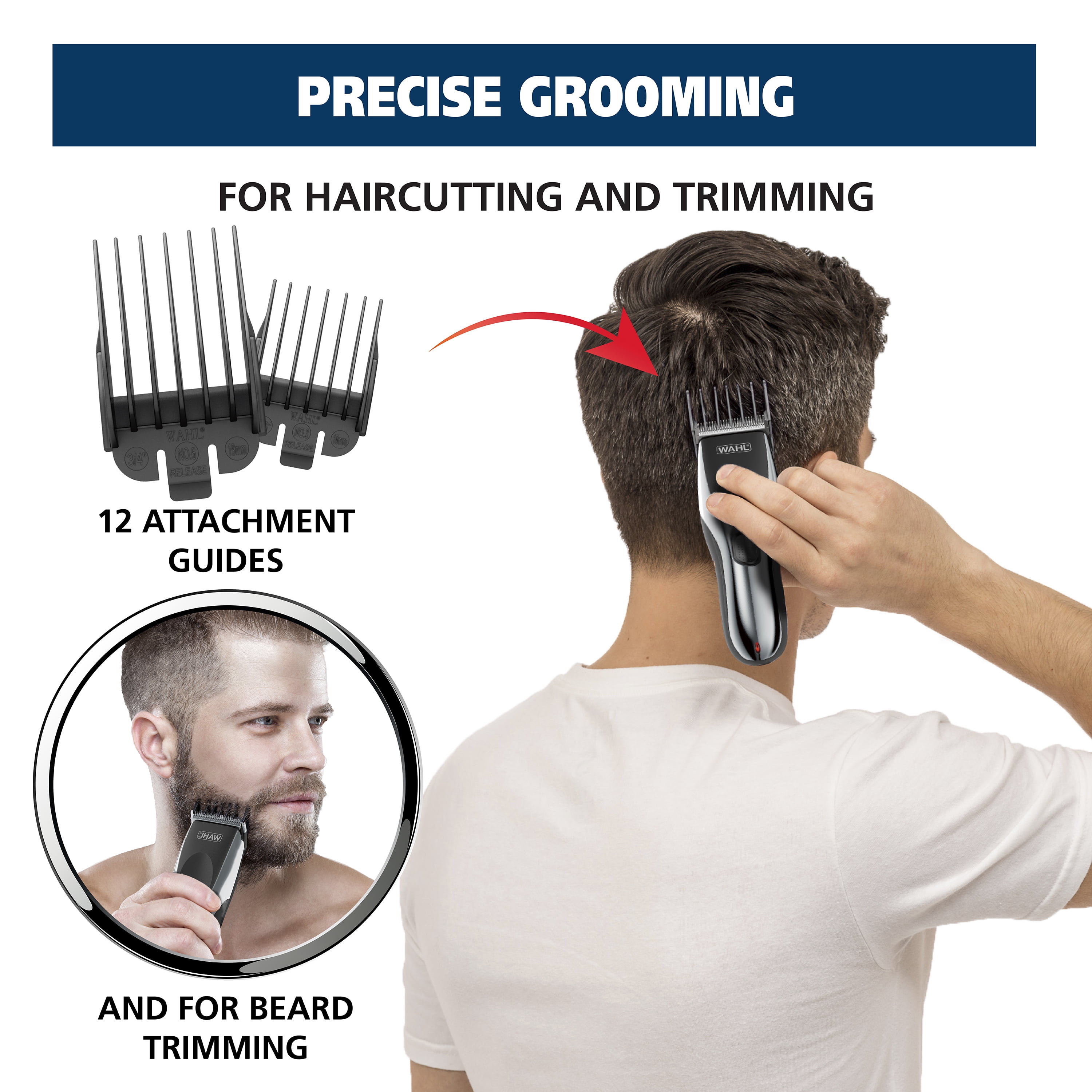 Wahl Haircut & Beard - Cord / Cordless Clipper with Worldwide Voltage Transformer - Model 9639-700