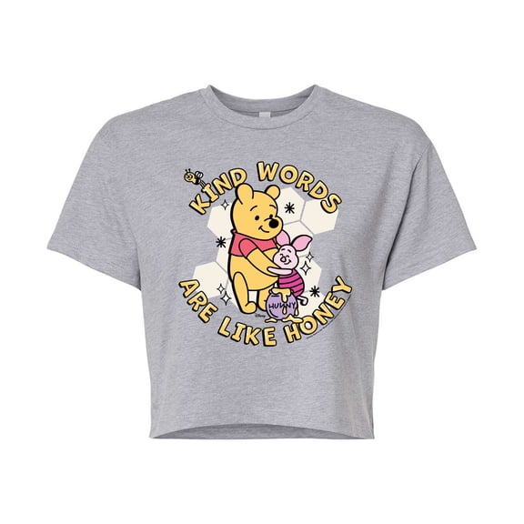 Disney - Kind Words Are Like Honey - Juniors Cropped Cotton Blend T-Shirt