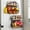 White Lid + Black Basket-2x Medium Magnetic, variant on Fruit Basket For Kitchen Counter  Bowl Stackable Wall Mounted Hanging Wire With Wood Lid Banana Hanger Hooks Onion Potato And Vegetable Storage
