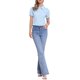 thumbnail image 2 of INSPIRAR CHIC Blusa de Algodón con Cuello Peter Pan y Mangas Abullonadas para Mujeres, Estampado Floral, Verano, Casual, Color Gris Azul, 2 of 6