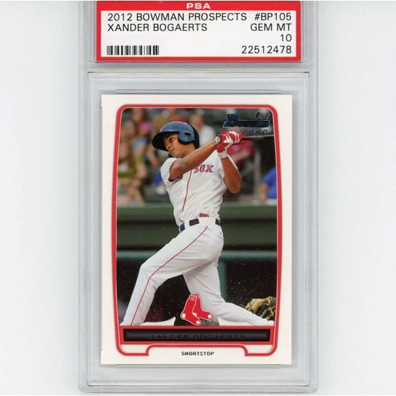 Graded 2012 Bowman Prospects Xander Bogaerts #BP105 Rookie RC Baseball Card PSA 10 Gem Mint